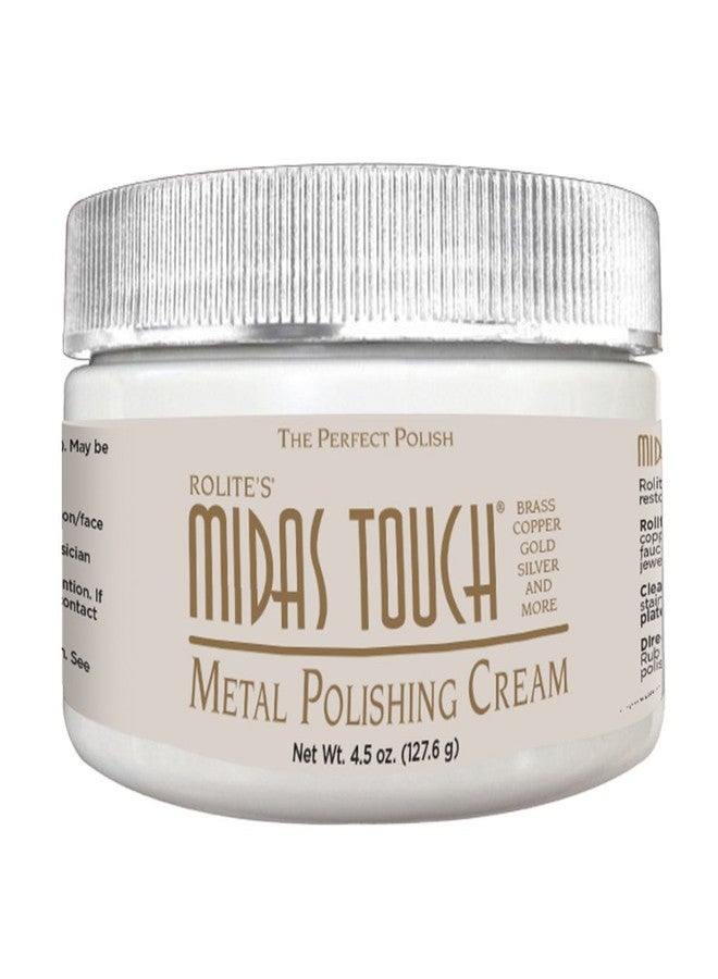 Rolite MTMPC45z Midas Touch Metal Polishing Cream, 4.5 Ounces, Non-Toxic Formula for Silver, Gold, Brass, Chrome, Copper, Restores Shine to All Metals, Cleaner and Polisher - Image 1